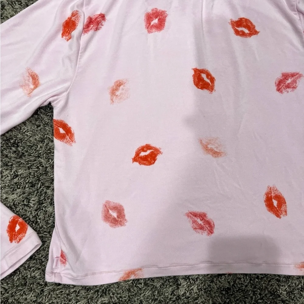 SKIMS Cherry Blossom Lipstick Super Cropped Long Sleeve Top Pink Women’s LARGE - Picture 8 of 8